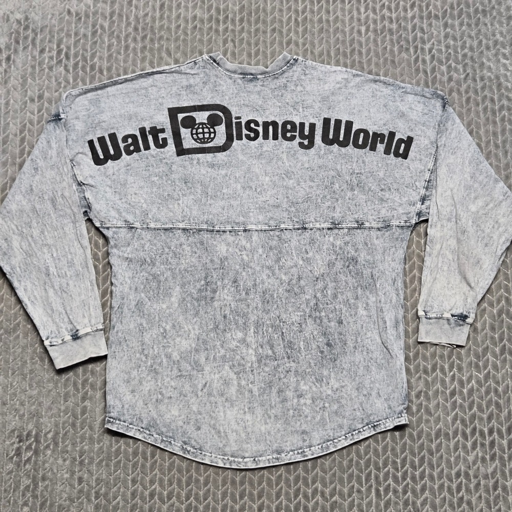 Walt Disney World Spirit Jersey Gray Acid Wash Logo Size Medium Est 1971 Unisex